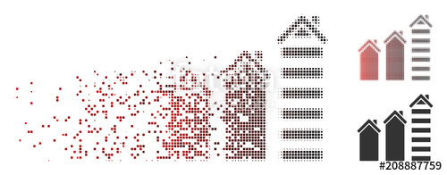 Vector Realty Trend Icon In Fractured, Pixelated Halftone 500x196 Vector Realty Trend Icon In Fractured, Pixelated Halftone
