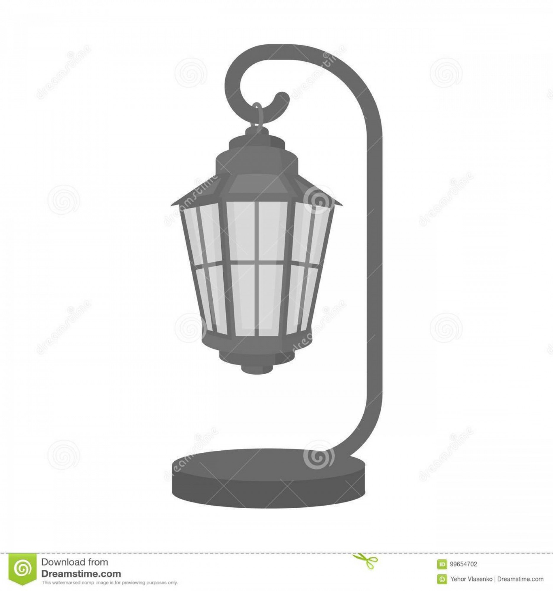 1872x2001 Street Lights Retro Style Lamppost Single Icon Monochrome Vector