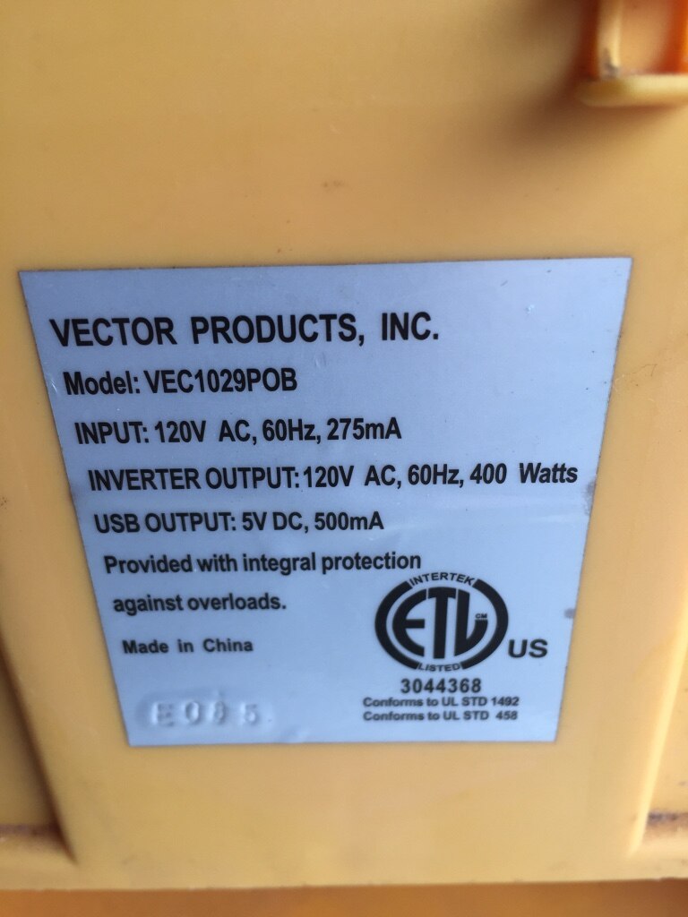 768x1024 Used Vector Watt Rechargeable Battery Power Center Amfm Radio