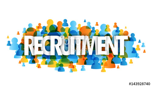 500x286 Recruitment Overlapping Vector Letters Icon Stock Image