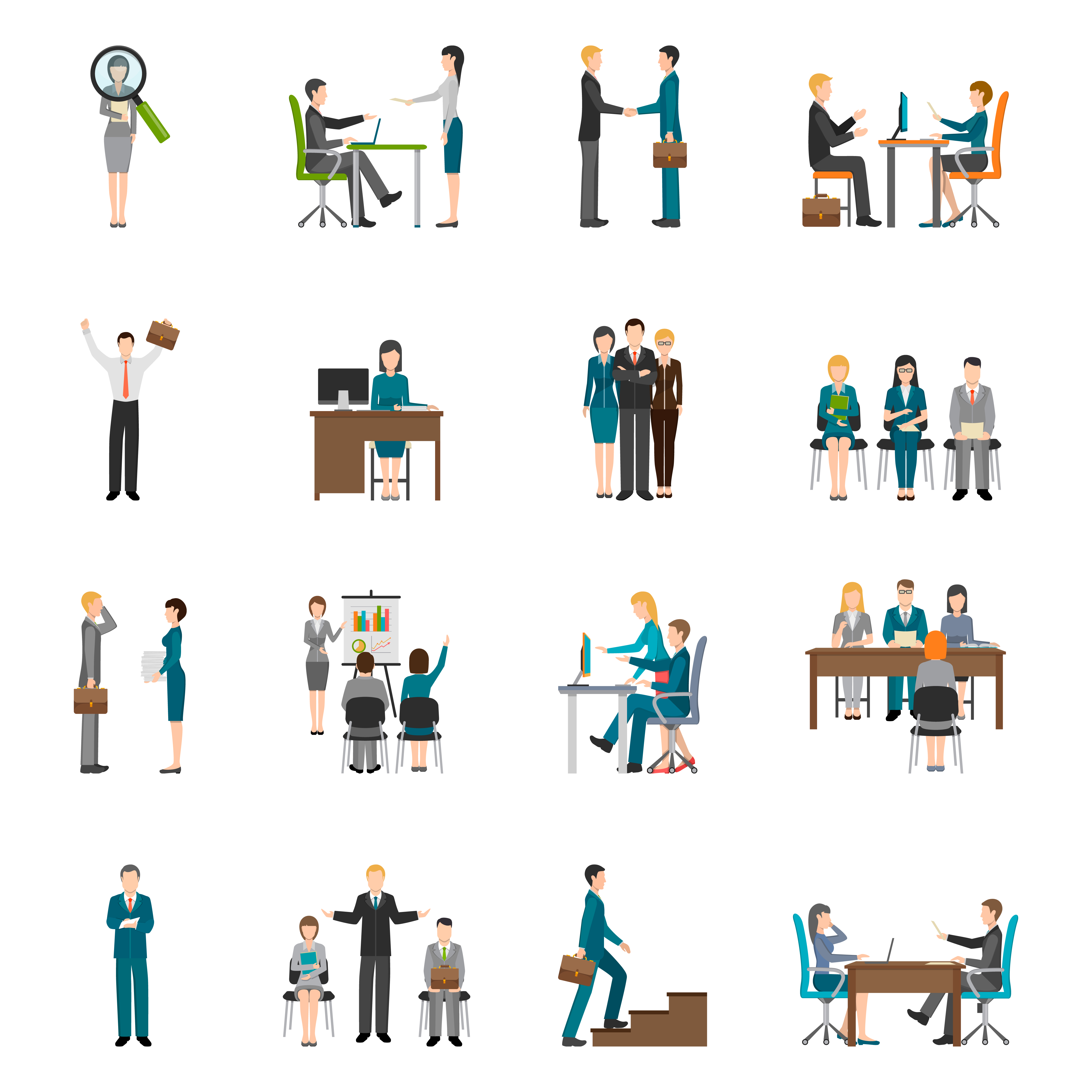 4500x4500 Recruitment Hr People Icons Set