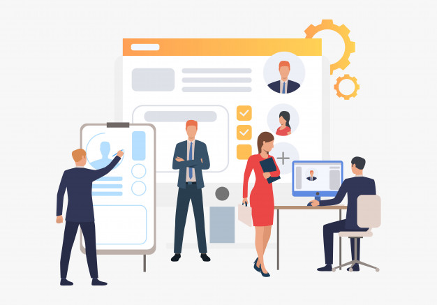 626x437 Recruitment Agency, Applicants And Job Interview Vector Free