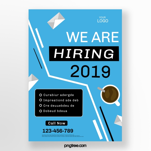 640x640 Blue Creative Vector Recruitment Poster Template For Free Download