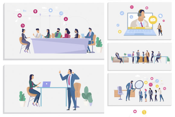 580x387 Vector Recruitment Scenes Graphic