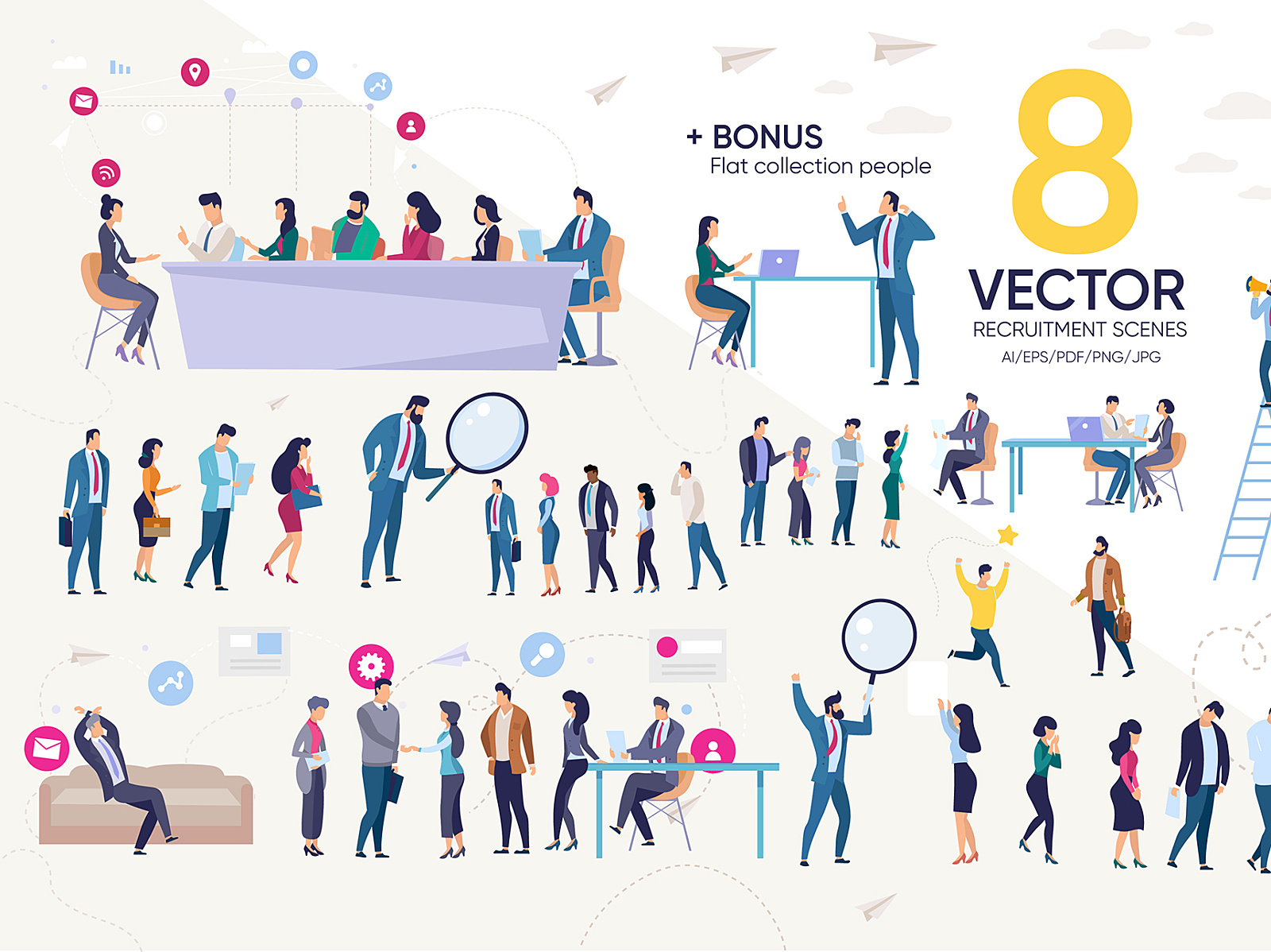 1600x1198 Vector Recruitment Scenes