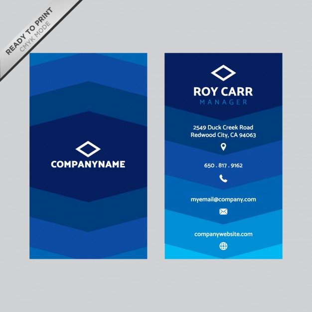 626x626 Blue Business Card Design Vector Free Download