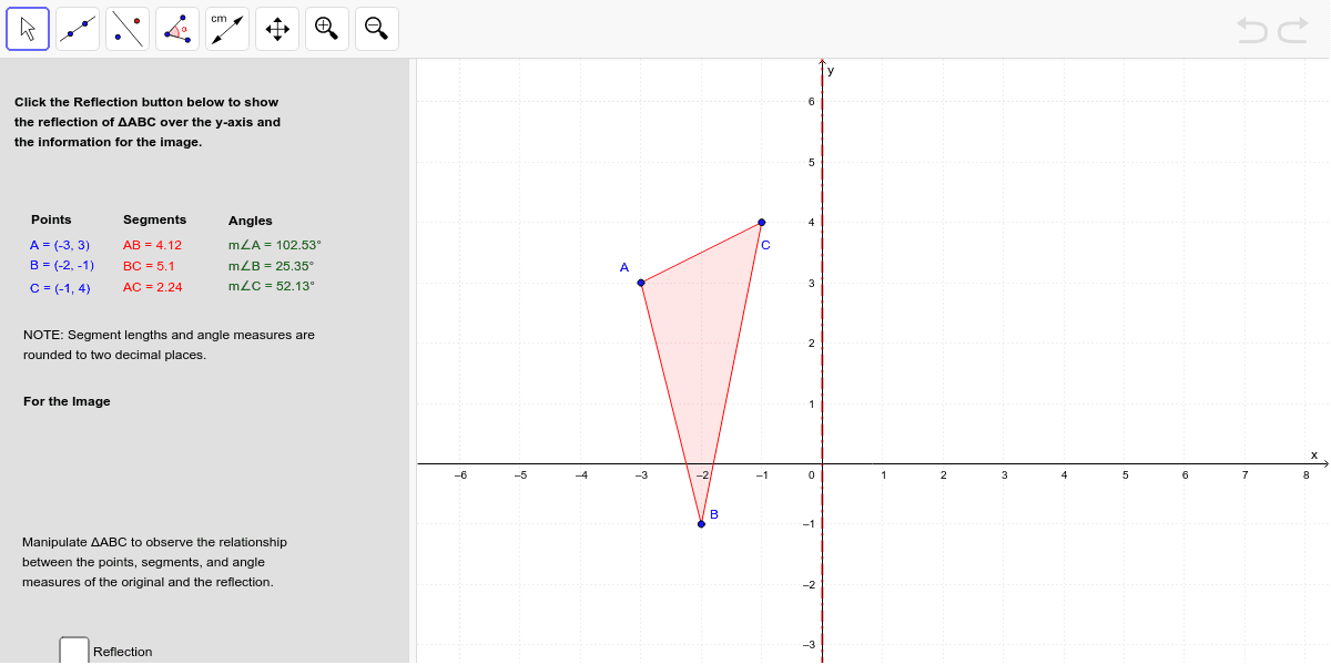 constructing a line of reflection calculator
