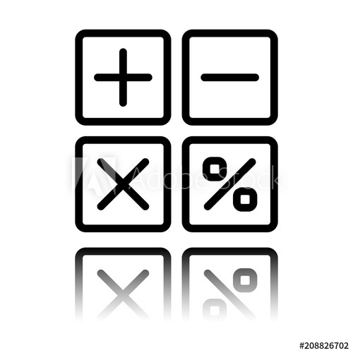 Simple Icon Of Calculator Black Icon With Mirror Reflection 500x500 Simple Icon Of Calculator Black Icon With Mirror Reflection