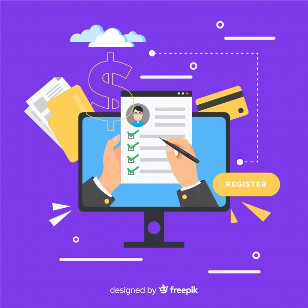 626x626 Online Registration Concept Vector Free Download