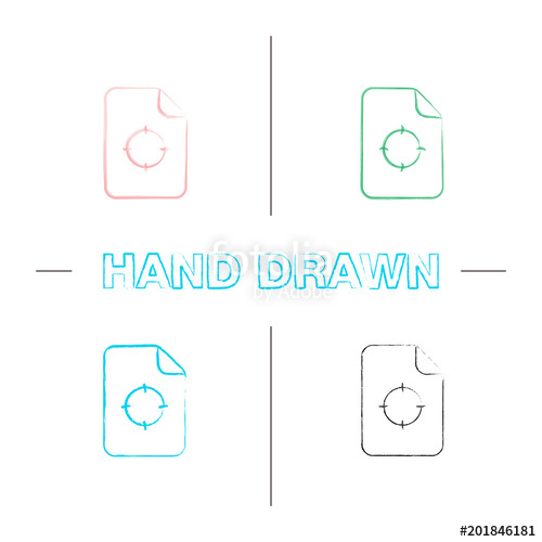 Printing Registration Mark Hand Drawn Icons Set Stock Image 500x500 Printing Registration Mark Hand Drawn Icons Set Stock Image