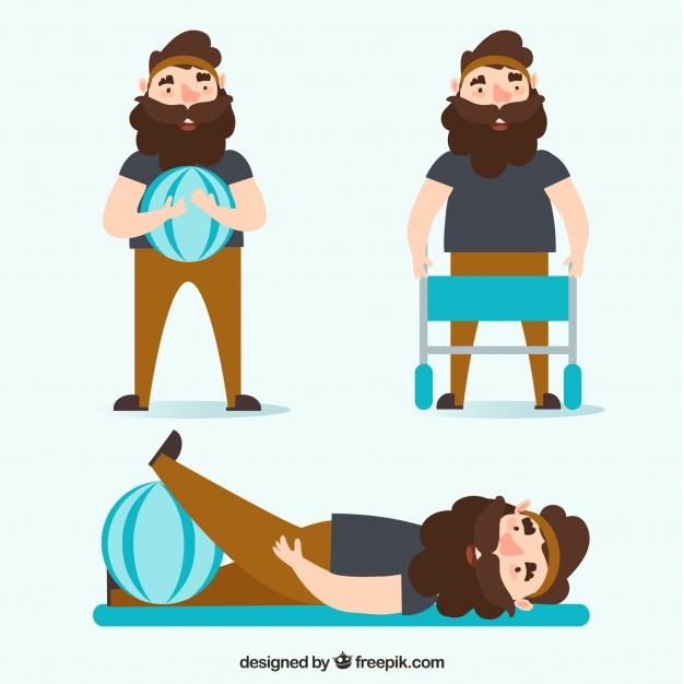 626x626 Rehabilitation Exercise Set Vector Free Download