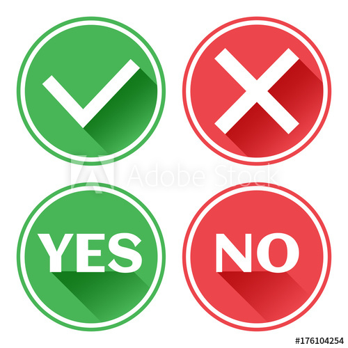 500x500 Set Red And Green Icons Buttons Confirmation And Rejection Yes