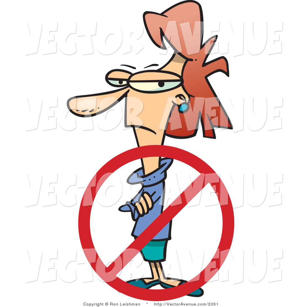 1024x1044 Vector Of A Unhappy Woman With A Rejection Symbol