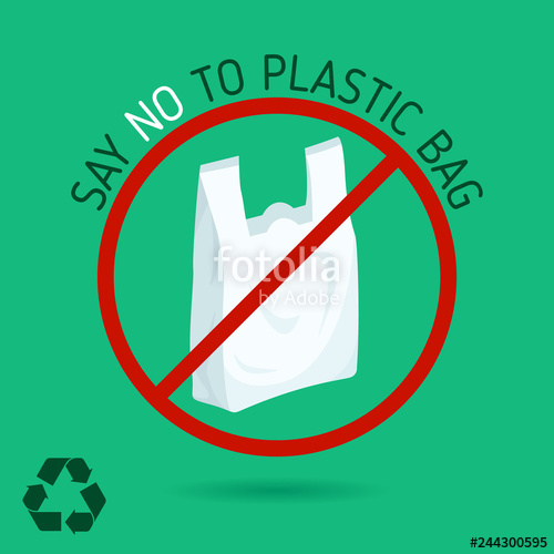 500x500 Say No To Plastic Bag Vector Illustration Plastic Bag Rejection