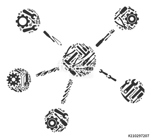 500x460 Relations Composition Of Workshop Instruments Vector Relations