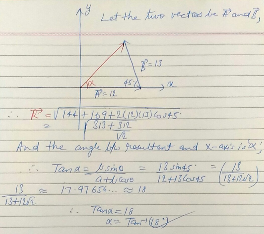1052x933 Two Vectors Having Magnitude And Are Inclined