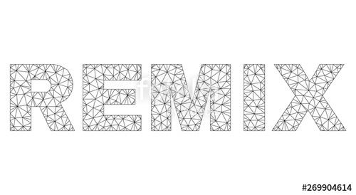 500x274 Mesh Vector Remix Text Abstract Lines And Dots Form Remix Black
