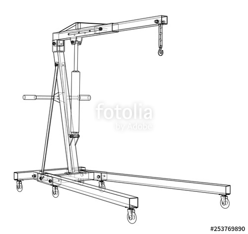 500x472 Engine Hoist Outline Vector Rendering Of Stock Image