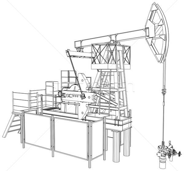 600x557 Oil Pump Jack Vector Rendering Of Vector Illustration Kirill