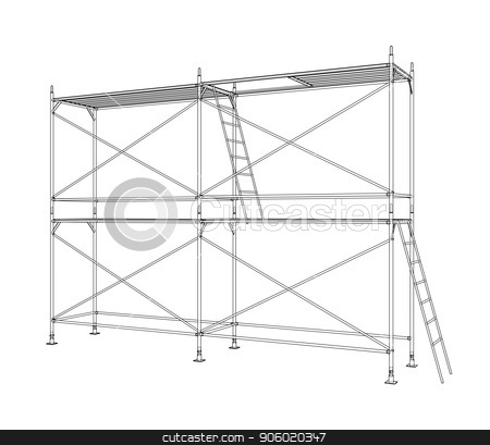 450x409 Outline Scaffold Vector Rendering Of Stock Vector
