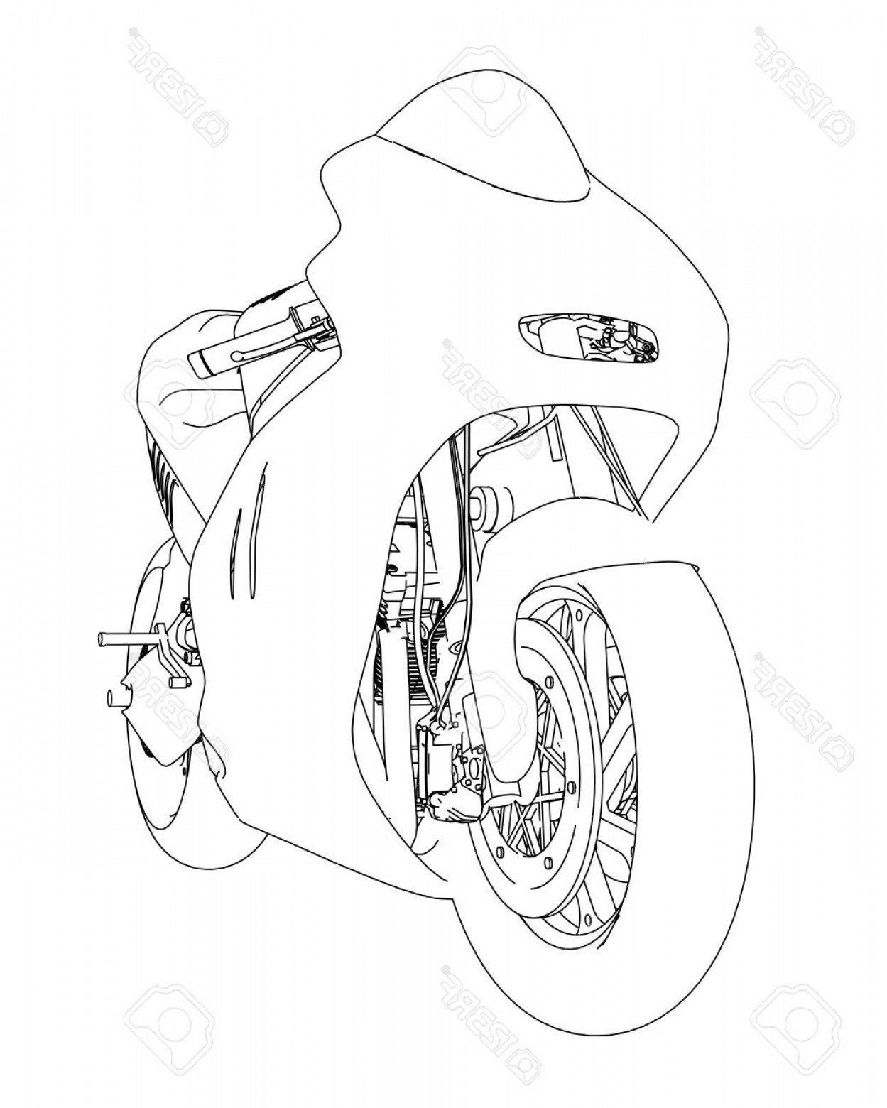 1249x1560 Photostock Vector Motorcycle Sketch Vector Rendering Of D