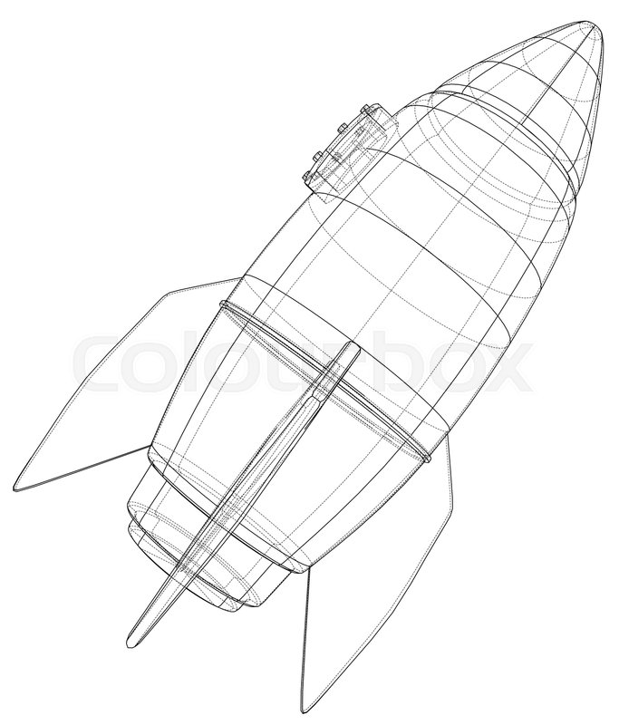 683x800 Rocket Sketch Vector Rendering Of Stock Vector Colourbox