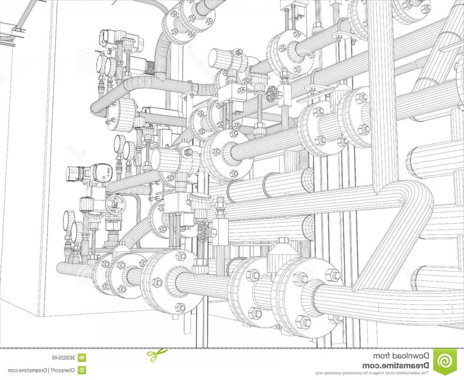 1560x1278 Royalty Free Stock Images Industrial Equipment Wire Frame Render