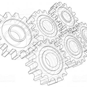 300x300 Cogs And Gears Vector Rendering Of D Wire Frame Style Gm Wallkeeper