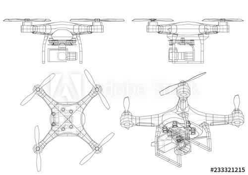 500x354 Drone Concept Vector Rendering