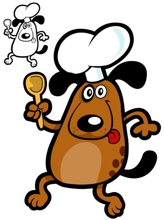 338x450 Crazy Dog Cooker Vector Illustration For Dog's Products Royalty
