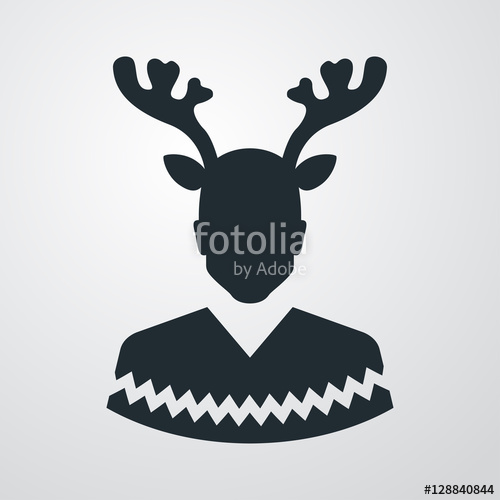 500x500 Icono Plano Silueta Hombre Con Diadema Reno En Fondo Degradado