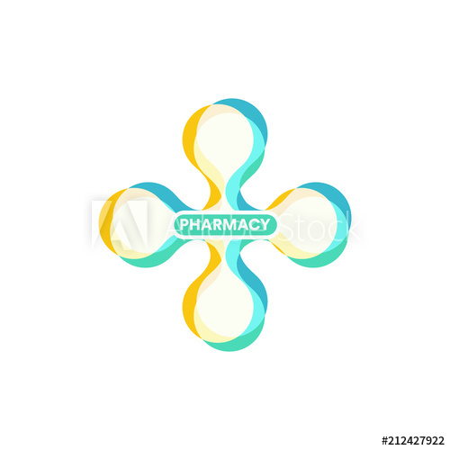 500x500 Abstract Medical Cross Icon, Modern Design, New Medical Technology