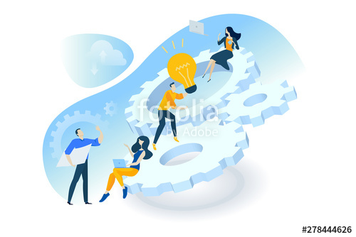 500x334 Flat Design Concept Of Project Management, Teamwork, Business