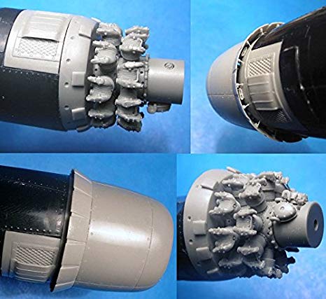 466x427 Vector Resin P Black Widow Engines Cowl Sets