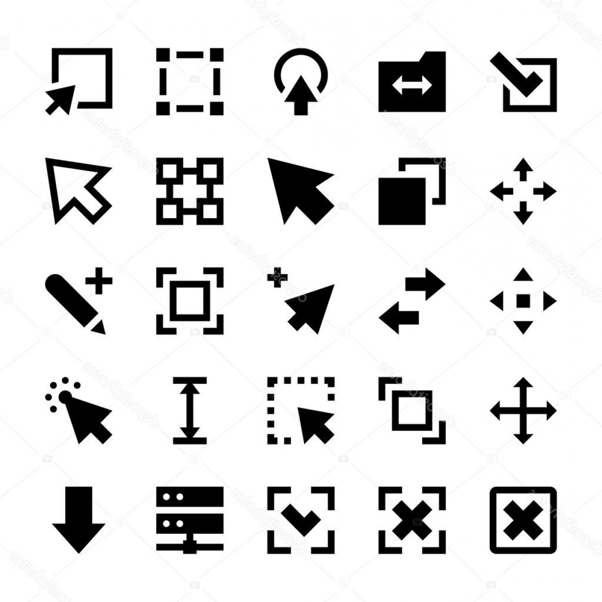 1228x1228 Stock Illustration Selection Cursors Resize Move Controls Soidergi