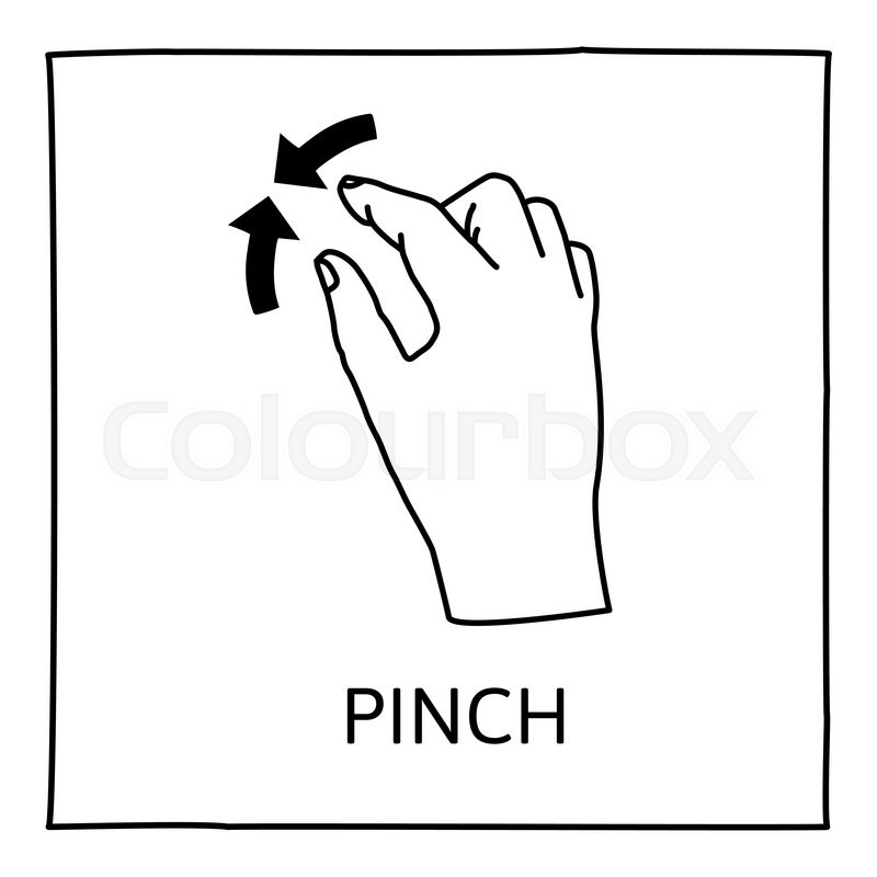 800x800 Doodle Gesture Icon Pinch Resize Stock Vector Colourbox