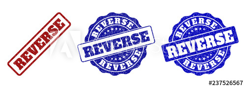 500x180 Reverse Grunge Stamp Seals In Red And Blue Colors Vector Reverse