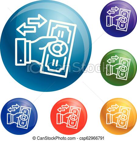 450x462 Reverse Bribery Icons Set Vector Color Isolated On White Background