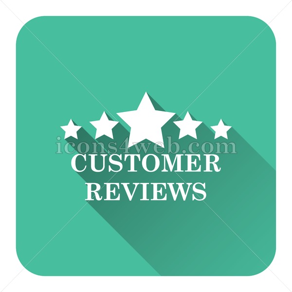 600x600 Customer Reviews Flat Icon With Long Shadow Vector