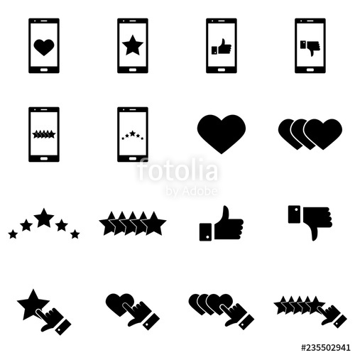 500x500 Customer Reviews Vector Icon Set Feedback And User Experience