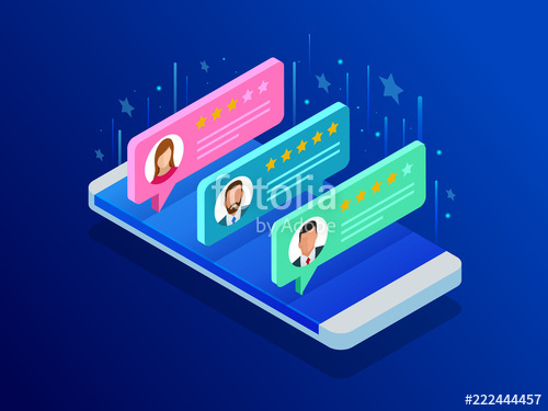 500x375 Customer Reviews Review Rating On Mobile Phone, Feedback Vector