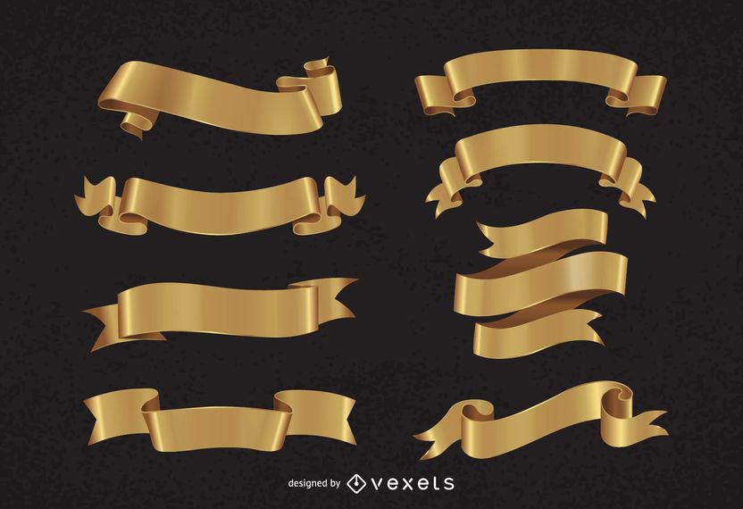 832x570 Decorative Golden Ribbon Pack