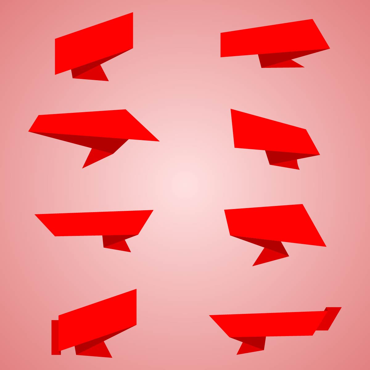 1200x1200 Free Flat Red Vector Ribbon Pack