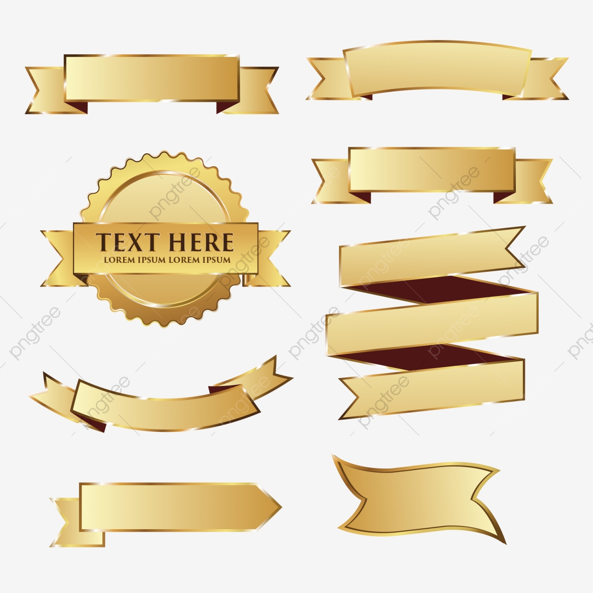 1200x1200 Gold Ribbon Pack, Ribbon, Text, Gold Ribbon Png And Vector