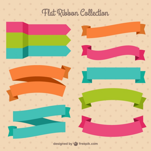 626x626 Pack Of Pretty Colored Ribbons In Flat Design Vector Free Download