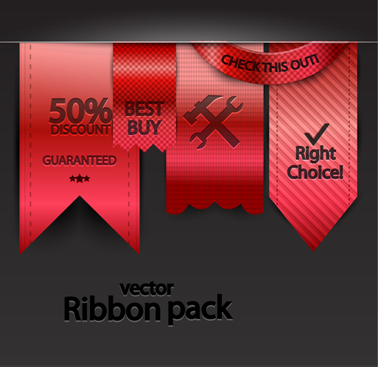 550x534 Ribbon Pack Vector Free Download