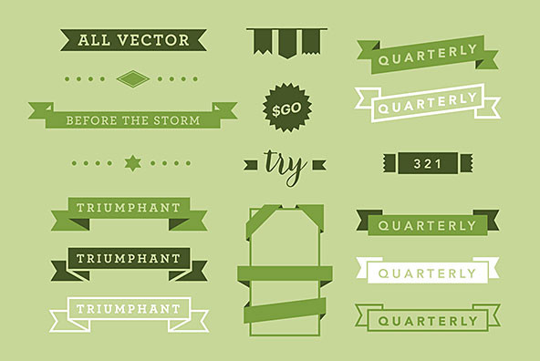 592x396 Vector Ribbon Pack