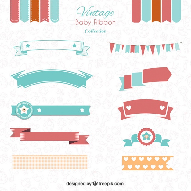 626x626 Awesome Baby Ribbon Pack Vector Free Download