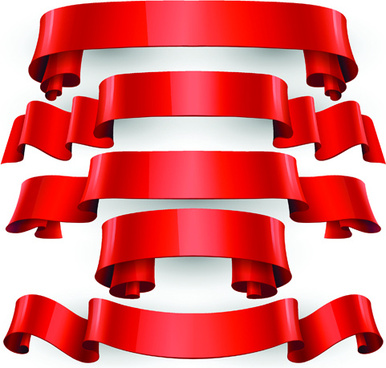 386x368 Red Ribbon Banner Free Vector Download