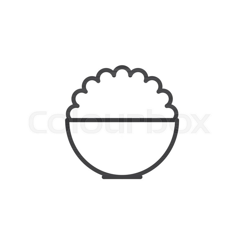 800x800 Rice Bowl Outline Icon Linear Style Stock Vector Colourbox